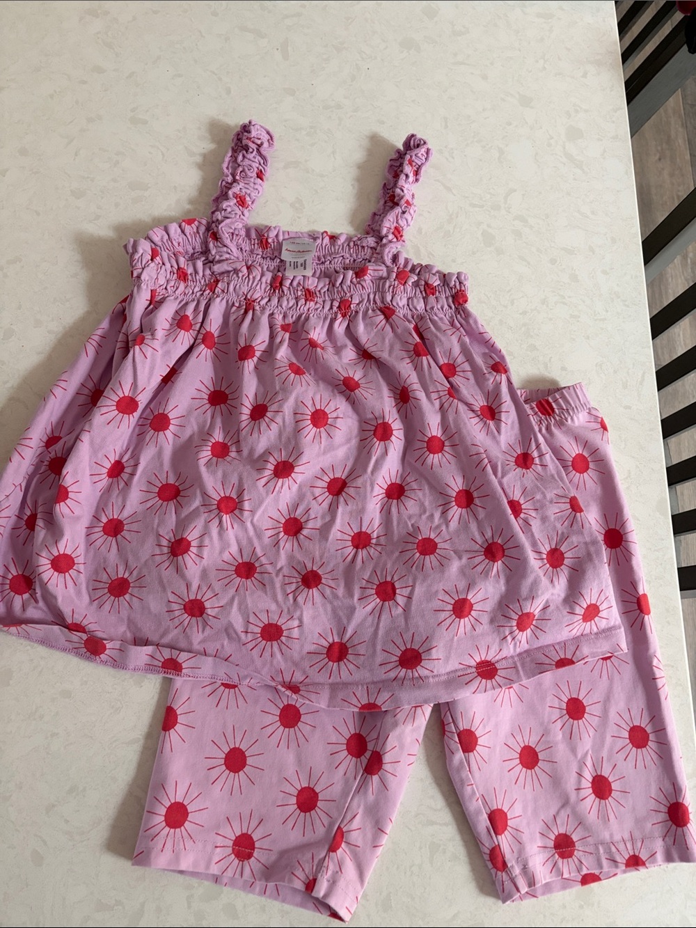 Hanna Andersson Pink Set with Red Sun Motif
